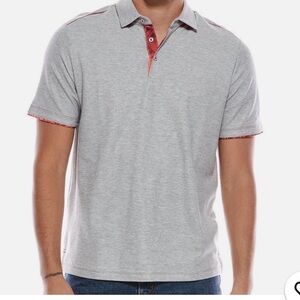 Tommy Bahama Gray Polo with Red Trim